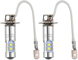 SANON 12V-24V DC H3 Fog Light Bulb 50W 6000K-6500K Super Bright Conversion LED Headlight Fog Light Bulb White Light 2pcs