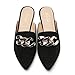 Tilocow Mules Womens Flats Comfortable - Business Casual Shoes Pointed Toe Work Flats Metal Chain Comfortable Slip Ons Backless Loafers Fashion 2023 Shoes Suede Black
