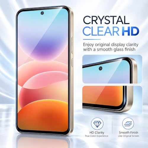 Image of ArmourPro Tempered Glass for Redmi 17-9H Anti Scratch Screen Protector, Edge to Edge Coverage, HD Clarity, Smooth Touch, Case Friendly | Black, Pack of 2