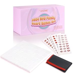 UHZME® Seaside Escape Game Blocks | Family Board Game of Luck | DIY Stickers | Win by Turning Over All The Correct Block First | Challenging Tile Game for All Ages