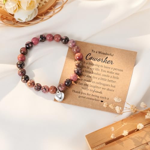 Coworker/Boss/Thank You Gifts for Women Natural Stone Beaded Bracelet for Female4