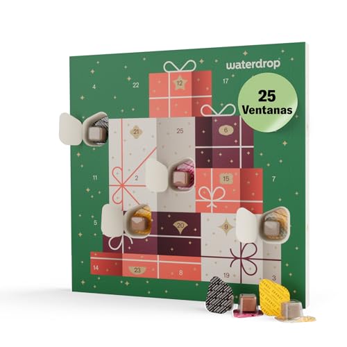waterdrop® Calendario de Adviento 2025 – 25 Días de Pastillas Saborizantes para agua sin Azúcar, Regalos Originales para Mujer y Hombre, Advent Calendar con Sorpresas Diarias – Edición Limitada
