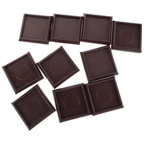 COHEALI Lot de 10 Coussinets Carrés 5 CM en Plastique Feutre pour Pieds de Meubles Protections Antidérapantes pour roulettes Tapis de Sol pour Chaises et Tables Usage Intérieur Bureau