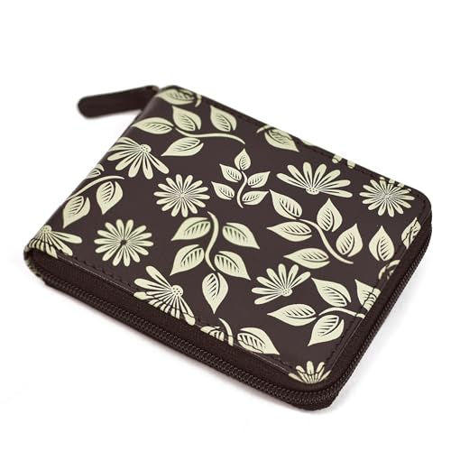 Image of WildHorn Women's Zip Around Wallet - Premium Leather Floral Print Purse | Stylish Clutch with Zipper Closure & Multiple Card Slots for Ladies & Girls