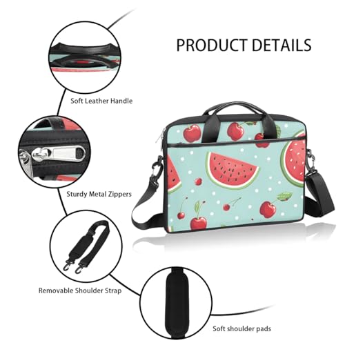 Shoulder Bag for Laptop Watermelon Cherries 14/15 Inch Laptop Sleeve Waterproof Computer Bag for Notebook & Tablet Shockproof Laptop Case for Work Travel4