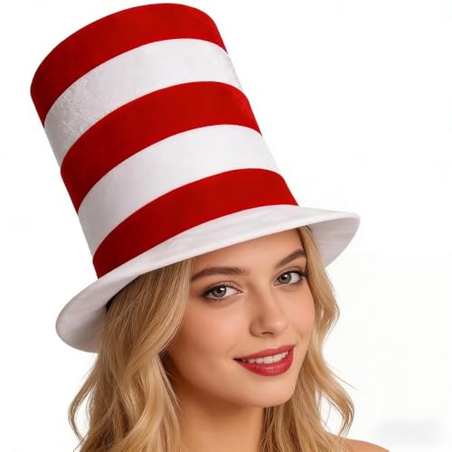 Ankelesz Red White Hat Premium Quality Material Felt Hat Perfect for Costumes and Themed Parties