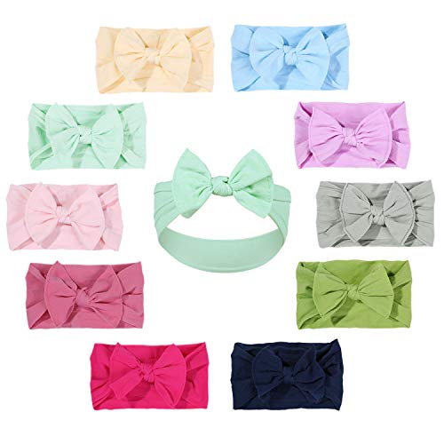 Gacimy Baby Girl Headbands Knotted Hair Bows Nylon Elastic Turban Headwrap Accessories