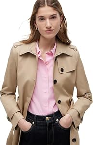 Tommy Hilfiger Damen Jacke Heritage Single Breasted Trench Übergangsjacke, Beige (Nos Beige), M