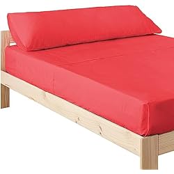 Juego De Sabanas 135 Ikea Sanelitex | Juego de Sábanas Extrasuaves Cama 135 Compuesto por: Sábana Bajera Ajustable, Sábana Encimera y Funda Almohada – Juego de Sábanas para Verano Color Rojo Suaves, Resistentes y Ligeras