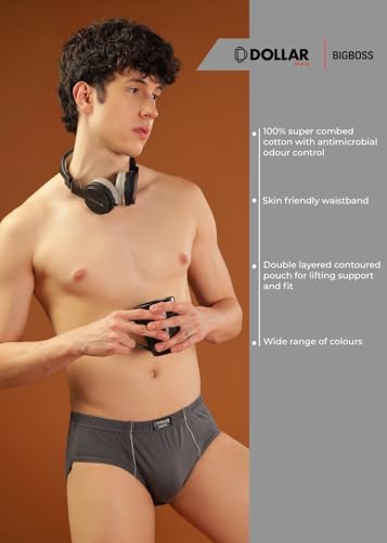 Image of Dollar Bigboss Men's Solid Cotton Brief (Colour May Vary)