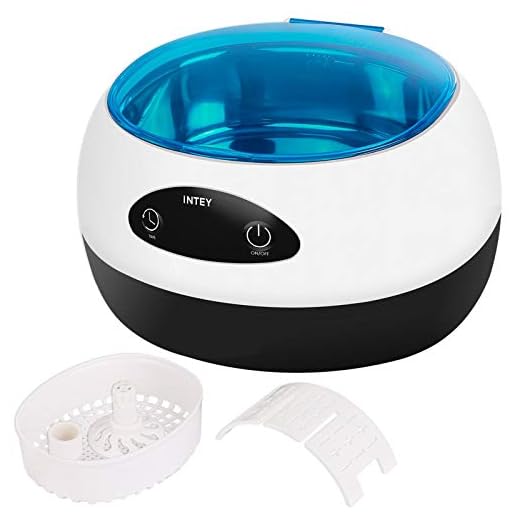 Intey - Limpiador por ultrasonidos, 750 ml, dispositivo de limpieza doméstica 50 W 42 KHz, 5 ciclos de tiempo ajustables, limpieza ultrasónica eficaz y rápida para gafas, joyas, relojes, dientes, CD