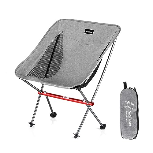 Naturehike Cadeira de acampamento, cadeira dobrável com bolsa de armazenamento, cadeira portátil ao ar livre para adultos, leve, suporta 150 kg, cadeira de mochila para pesca, caminhadas, praia
