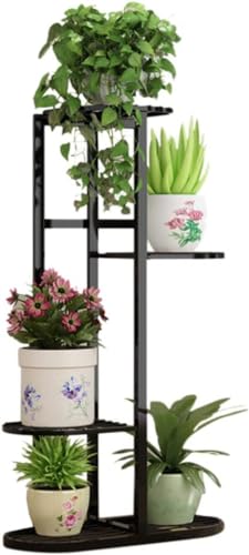 ARHAM ART 4 Tier Plant Stand Indoor Outdoor, Nordic Home Flower Pot Stand, Balcony Decoration Shelving, Iron Art Living Room Multi-Layer Display Stand (Black)