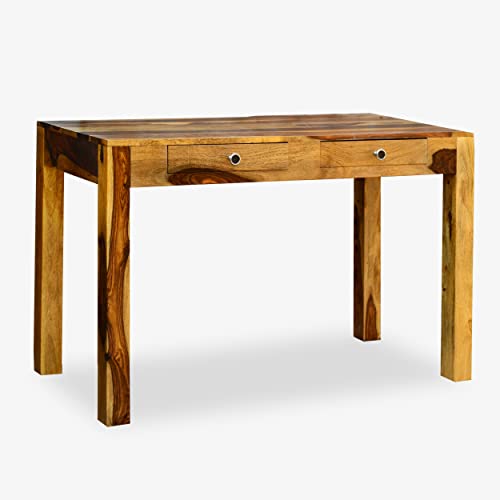 Image of Solid Sheesham Wood Study Table for Adults | Computer Table for Home | Wooden Writing Desk | Office Table for Office Work | Work from Home Table with 2 Drawers (11)