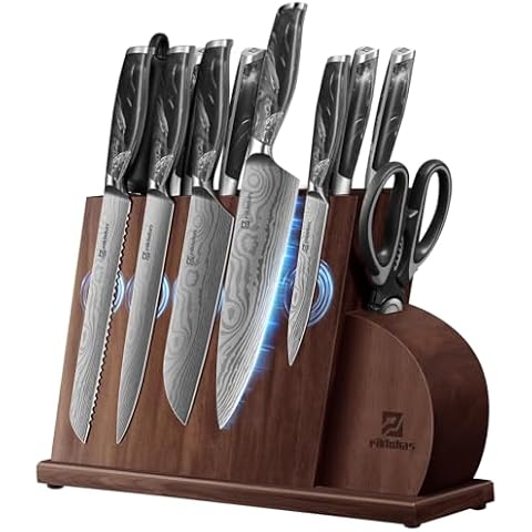 Piklohas 14-Piece Knife Set with Block Cover