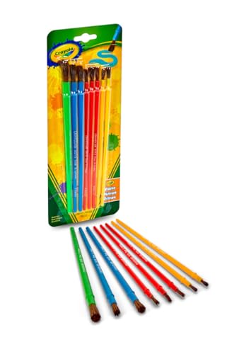 Image of Crayola Kids Paint Brush Set (8ct), Painting Supplies for Kids, Assorted Sizes, Kids Arts & Crafts Supplies for Elementary & Preschool