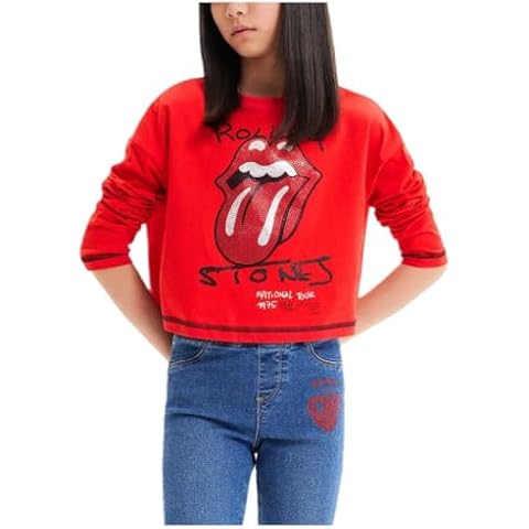 Desigual Girl's Rolling Stones Shirt, Red Cover