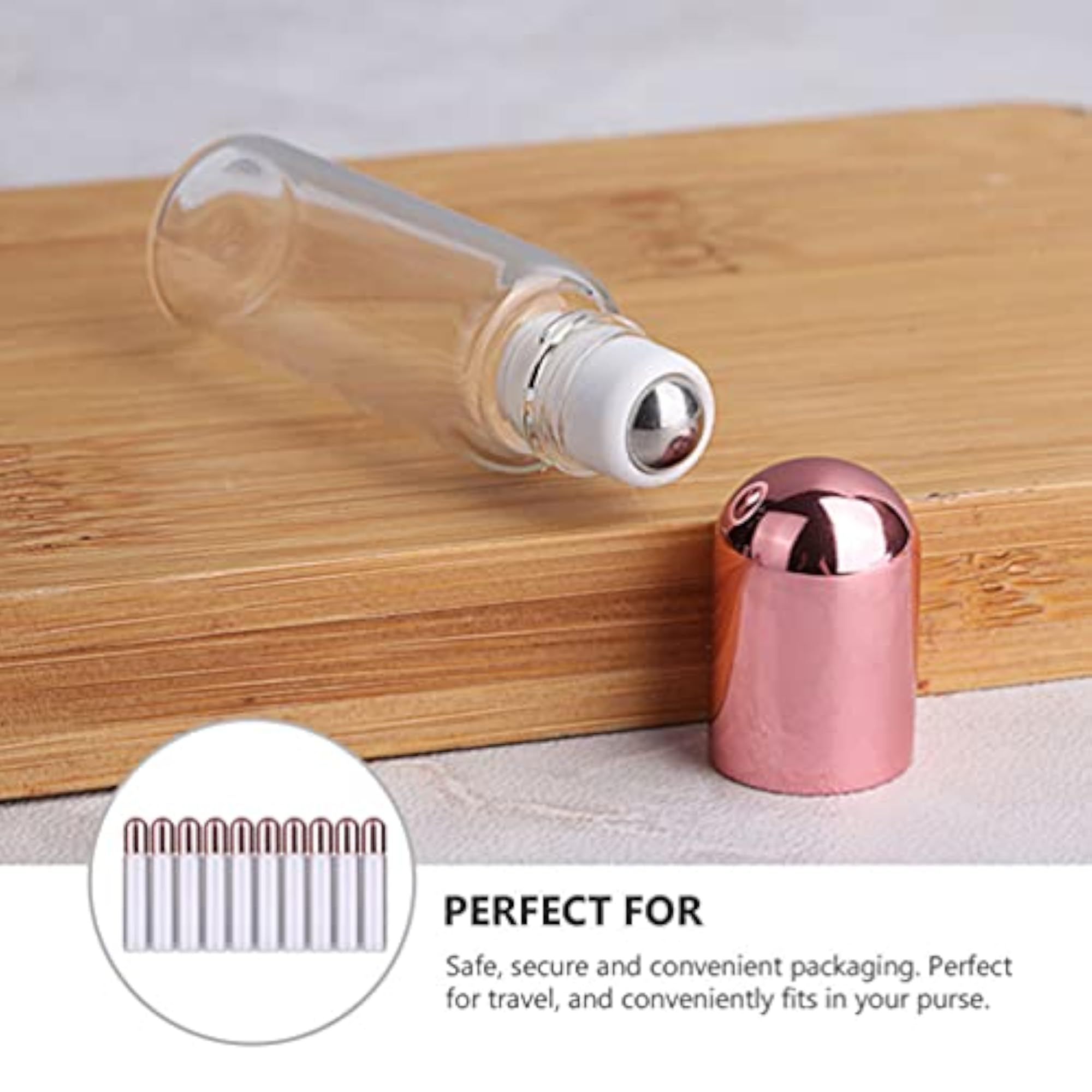 10pcs 3ML Glass Roller Bottles for Essential Oil and Perfume