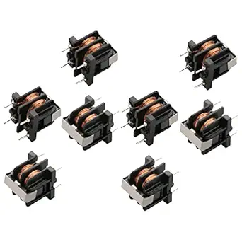 Fielect 10Pcs Vertical E Shape Magnetic Inductor Monolayer Wire Wind Wound 10mH Inductance Coil