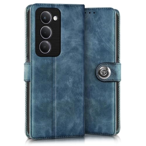 Image of WOW IMAGINE Shock Proof Flip Cover Back Case for Mi Redmi 15 5G (Magnetic Button Flip Case | Wallet Pockets & Stand | Leather Finish | Aquamarine)