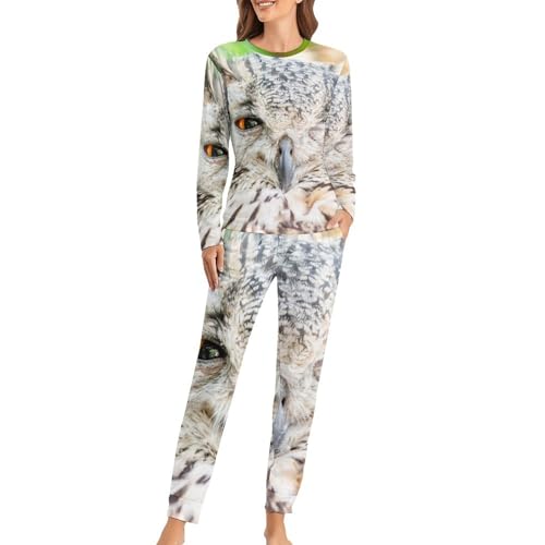 Pyjama femme avec t-shirt manches longues et pantalon en coton doux pour la nuit