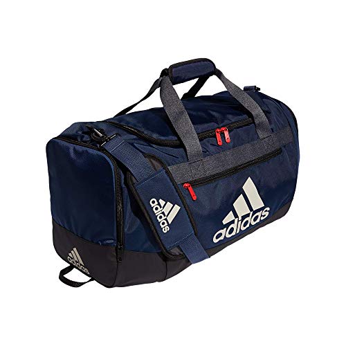 adidas Defender 4 Medium Duffel Bag, Crew Navy/Black/Alumina/Vivid Red