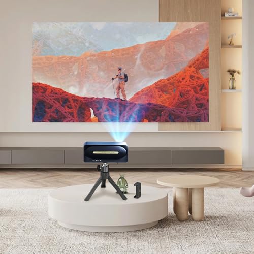 YUJUVI Beamer Ständer Projektor Mini Tischstativ mit 1/4’’ Schraube und Telefonhalterung Mini Tripod Beamer Stativ Projektorständer für Kamera, Mini Beamer, Webcam, Handys