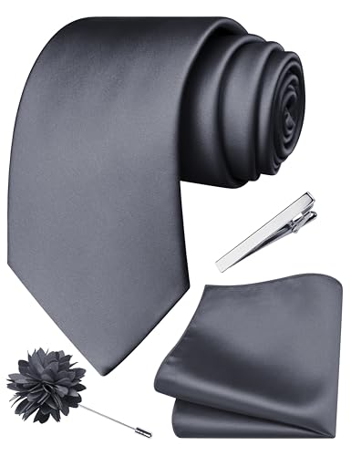 Branduce Mens Tie and Lapel Pin Set