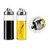 Aelga Olive Oil Dispenser - 14 OZ Glass Oil and Vinegar Dispenser Bottles Set for Kitchen No Drip-Set of 2