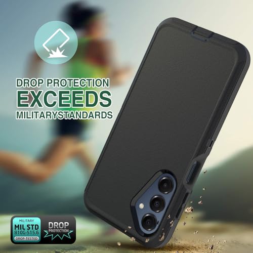 Image of Case for Galaxy A16, Heavy-Duty Tough Rugged Shockproof Drop Protective Cover Cases for Samsung Galaxy A16, Black