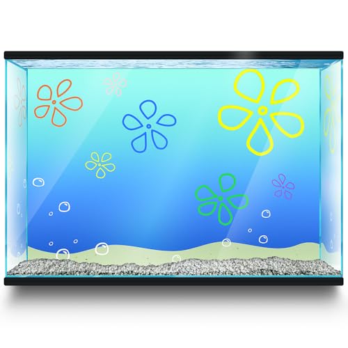 LYYAB Aquarium Background Stickers - Cartoon Underwater Beach B - Fish Tank Terrarium Decor Poster (22 x 15 inch / 56 x 38 cm)