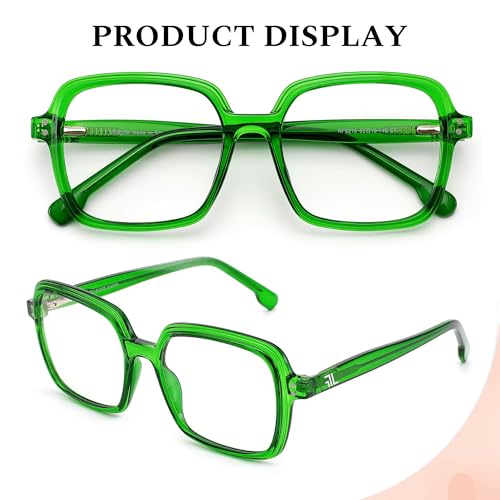 Image of Oversized Blue Light Blocking Glasses for Women and Men, Square Frame Computer Gaming Glasses Anti Glare & UV RF6215