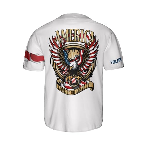 Podagree Personalized 4th of July USA Baseball Jersey for Independence Day Stars America Flag Shirts for Men miniatura 3