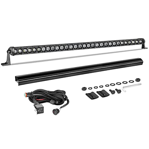 Image of 40 Inch 210W Single Row LED Light Bar w /Wiring Kit & Black Cover