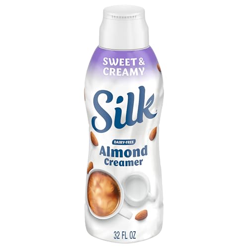 Silk Almond Creamer, Sweet and Creamy, Smooth, Lusciously Creamy Dairy Free and Gluten Free Creamer From the No. 1 Brand of Plant Based Creamers, 32 FL OZ Carton