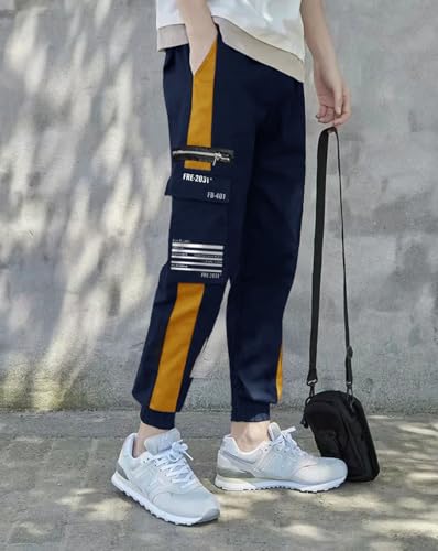 Image of Noble Monk Men's Loose Mid Rise Track Pant | Stylish Track Pants | Cargo Pockets |Baggy Fit Jogger's