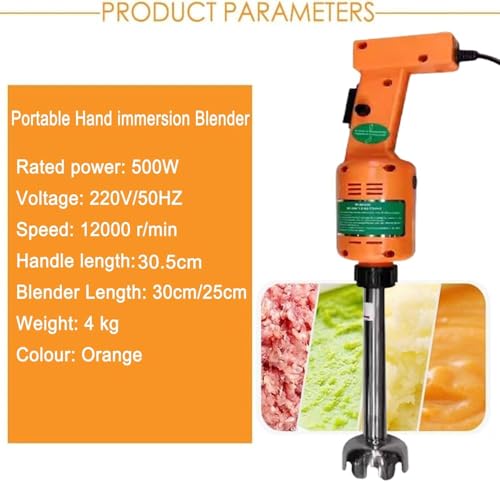 Blender zanurzeniowy, ręczny mikser 500 W, 12000 obr./min do gładkich zup, sosów, tłuczonych ziemniaków, łatwy do czyszczenia, odłączany uchwyt