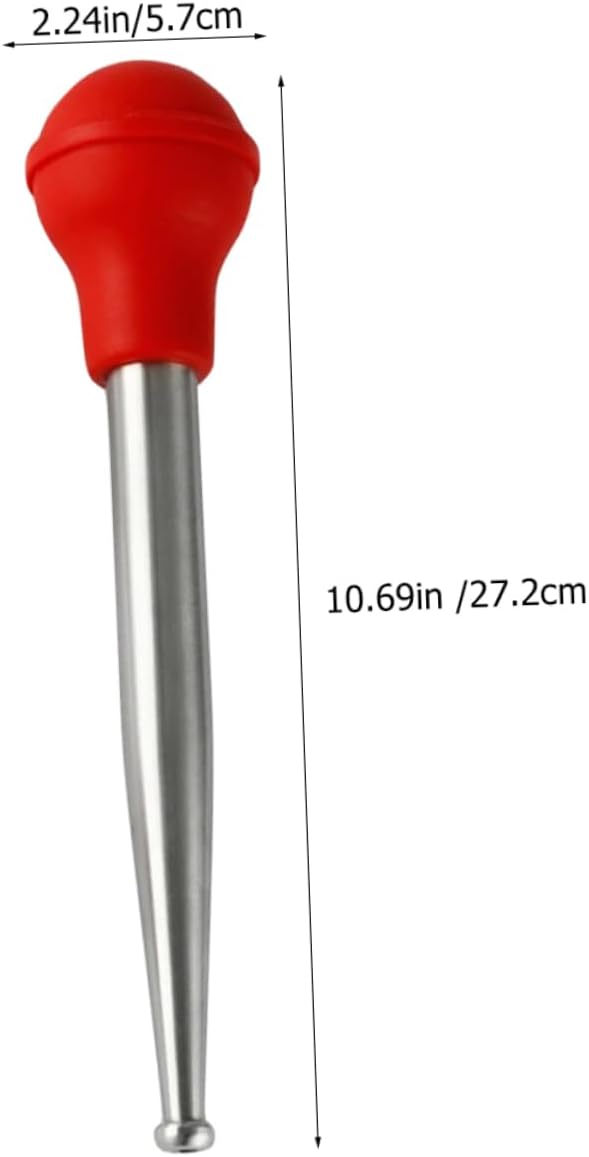 Ciieeo Turkey Baster Silicone Brush and Stainless Steel Injector 304 Stainless Steel Drip Cooking Tool for Marinades Barbecue Sauce and Turkey Seasoning