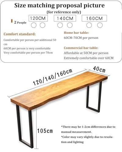 Table de bar rectangulaire en bois pour cuisine et bistro - 3
