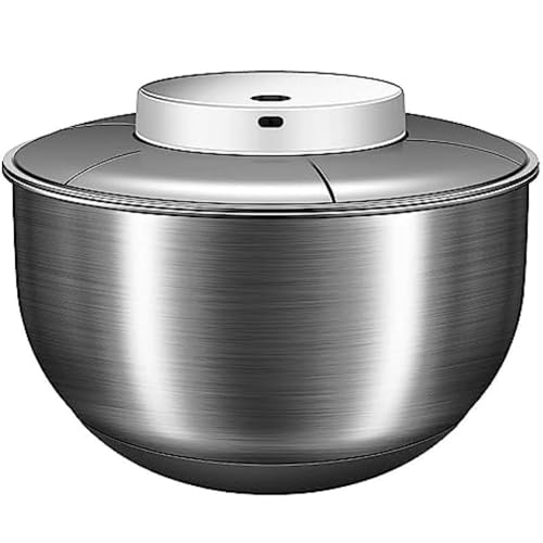 Salatschleuder Elektrisch Salatschleuder Salatschleuder, Salatschleuder aus Edelstahl, USB wiederaufladbar für Gemüse, Obst, Gemüse, kompaktes Design