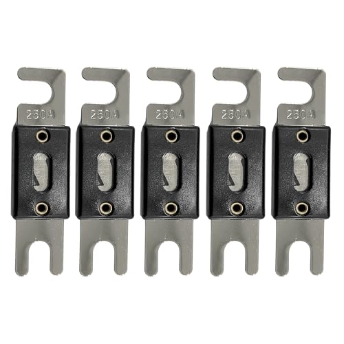 Image of KMH 250A ANL Fuse Kit Nickel Blade Plated Fork Fuses | Car Audio & Video Circuit Breaker Protection | Electronic System Fuse Holder for Safe Power Distribution, Pack of 5