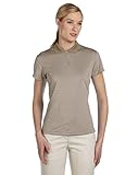 Adidas Golf A120 Ladies Climalite Classic Stripe Short Sleeve Polo, Shore/Ecru, X-Large