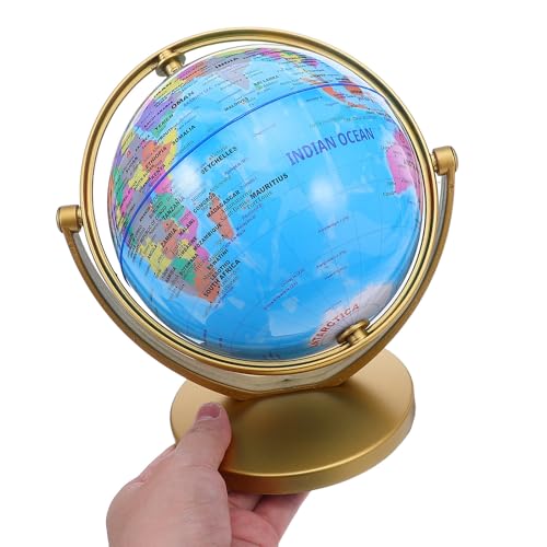Globe terrestre bleu rotatif en ABS et PVC pour bureau chic - 5