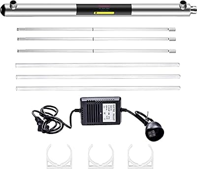 Geekpure Whole House Water Filter System– 55 W UV Water Purifier with 3 UV Filter + 3 Quartz Sleeve