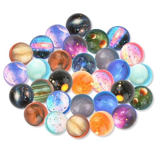 VMUTGA 30 Piezas Pelotas Saltarinas, Pelota Saltarina Niños Espacio Goma Bolas Rebotadoras Bola Saltarina Bouncy Balls Relleno de Bolsas de Regalo para Cumpleaños Infantiles Niños y Niñas (30mm)