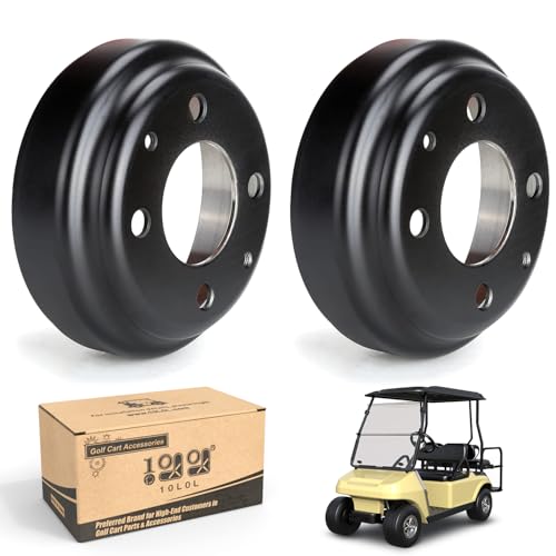10L0L Golf Cart Brake Drums for Yamaha G1 G2 G8 G9 G11 G14 G16 G19 G22 & G29 1978-Up, Brake Hubs for Club Car DS 1981-1994, Club Car Tempo 2018-Up,OEM# JU0-G6521-00-00,J55-G6521-00, 1011137 (2 Packs)