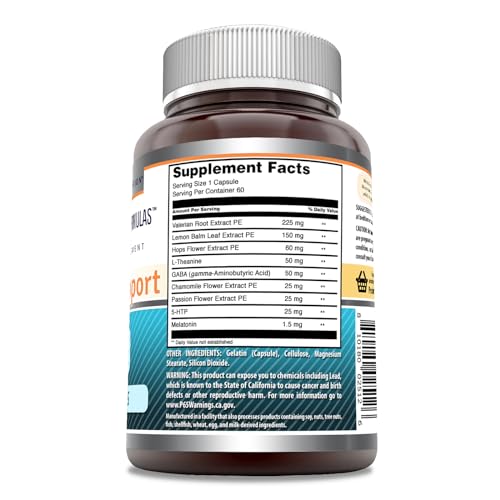 Amazing Formulas Sleep Support | Blend of Melatonin, Valerian Root, Chamomile Extract, GABA, 5-HTP, Theanine & More | 60 Capsules Supplement | Non-GMO | Gluten-Free | Made in USA - Image 3