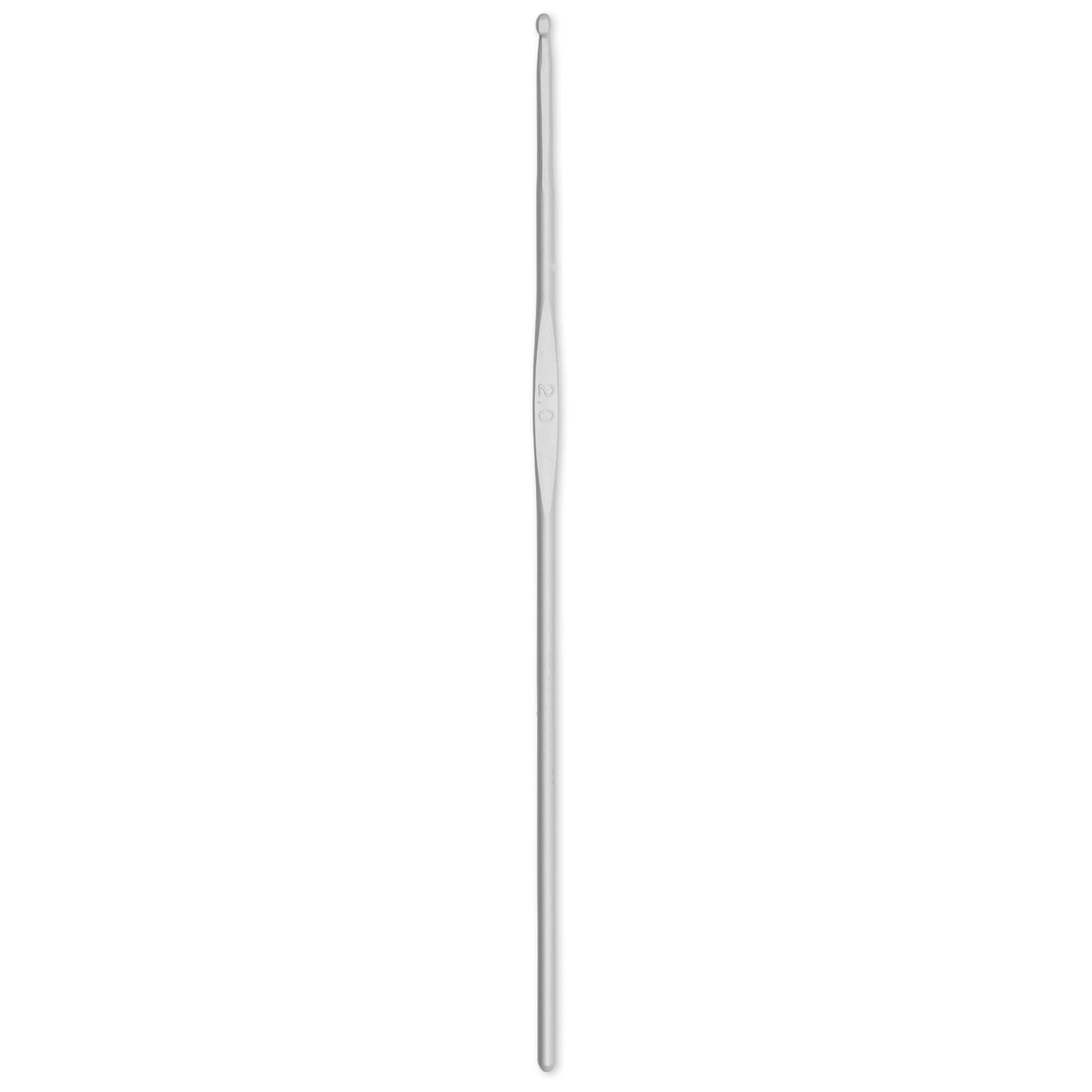 Image secondaire de Prym 195135 Crochets pour Laine, Partie Plate alu Gris-Perle 14cm 2,00mm