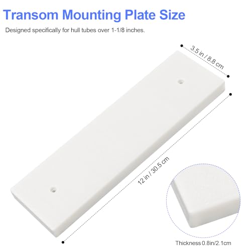Ahuliao Boat Transducer Mounting Plate Transom Saver Mount Board Stern Saver Mounting Block Marine Transducer Mounting Bracket for Fish Finder & Sonar 12" X 3.5" X 0.75" - White