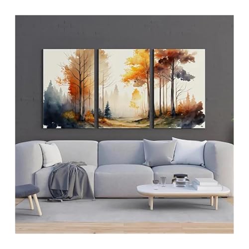 Imprimés d'art muraux forêt d'automne sur toile premium C
